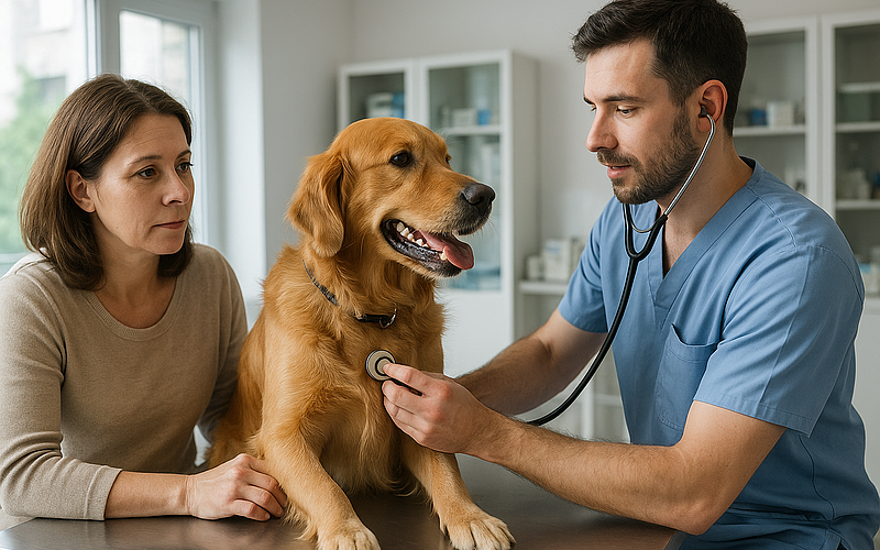 A cat and dog sit near food during pet wellness at Pawsitive Care Animal Hospital.