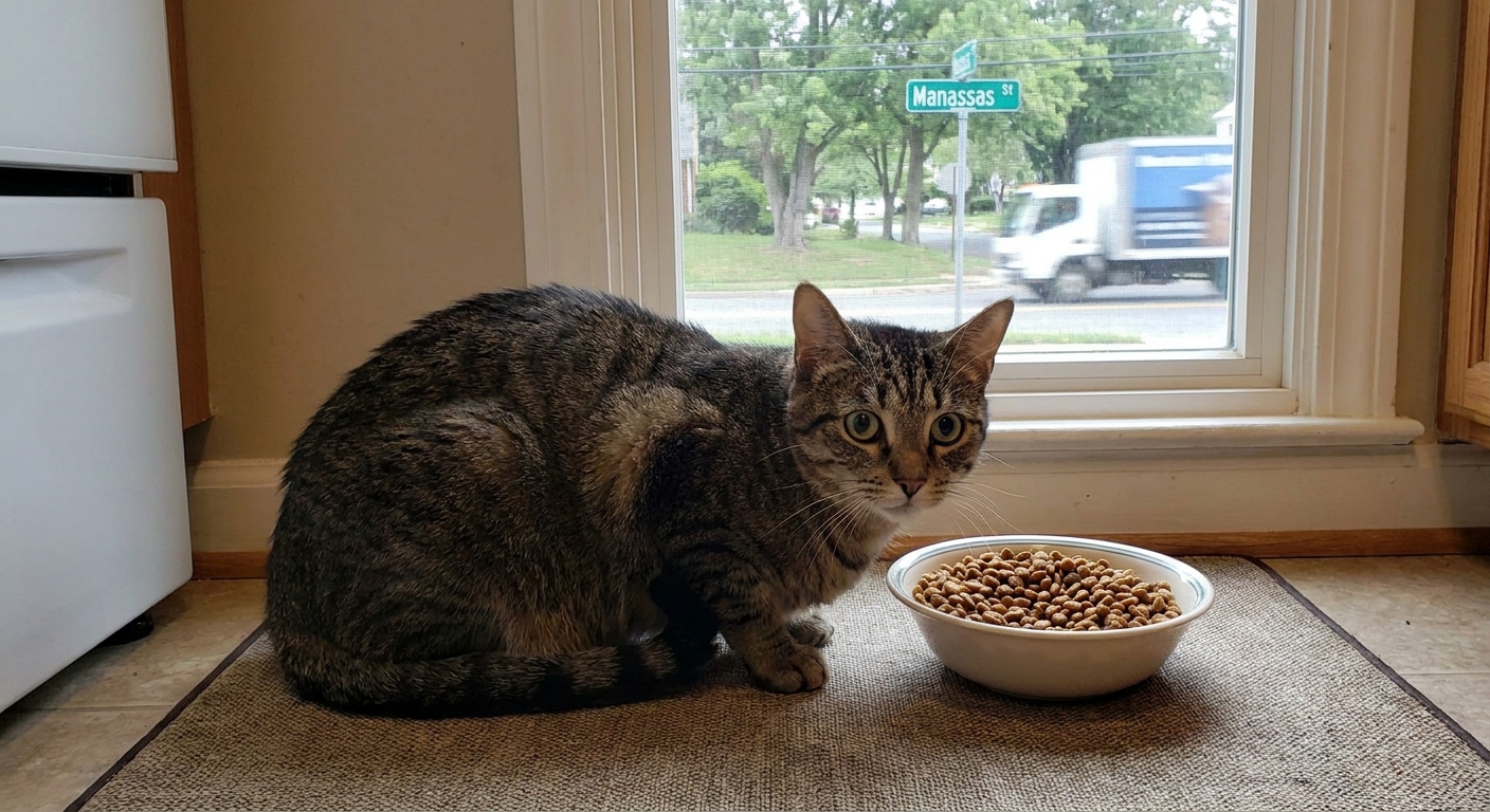 Stressed cat in Manassas refusing to eat due to anxiety